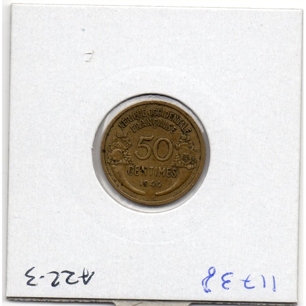 AOF Afrique Occidentale Française 50 centimes 1944 TTB, Lec.1 Morlon
