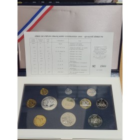 Coffret BE France 1991 pièces de monnaies en Franc