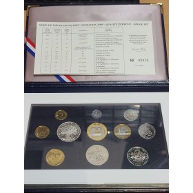 Coffret BE France 2000 pièces de monnaies en Franc