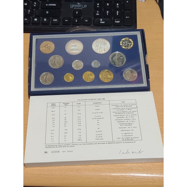 Coffret FDC Fleur de coin France 1988 pièces de monnaies en Franc