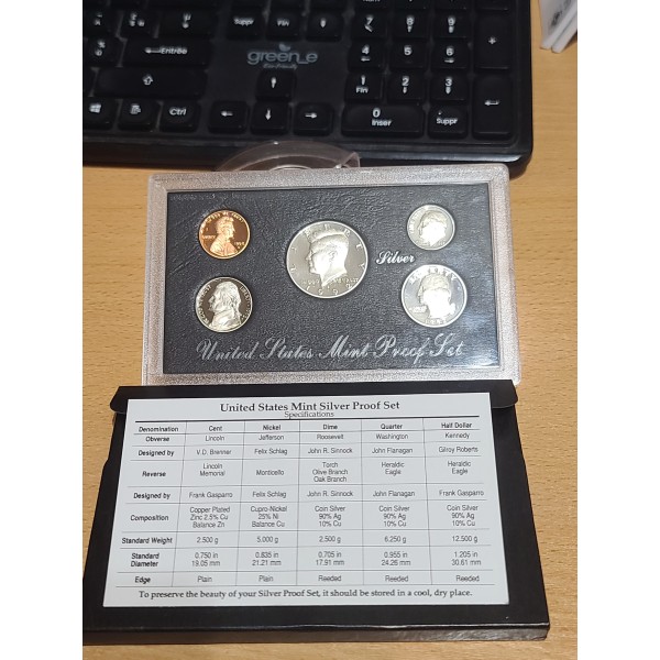 Set Etats Unis 1 cent - 1/2 dollar 1992 S San Francisco FDC, argent