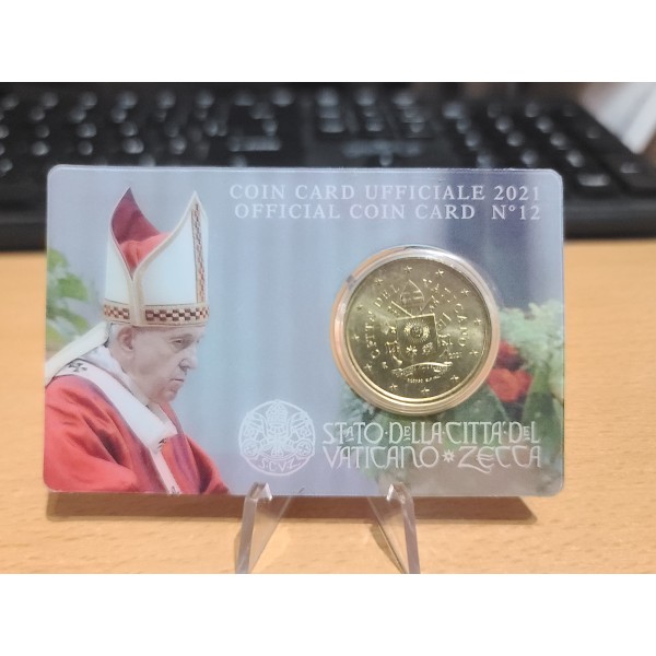 coincard n°12 Pièce 50 centimes d'euro 2021 Francois