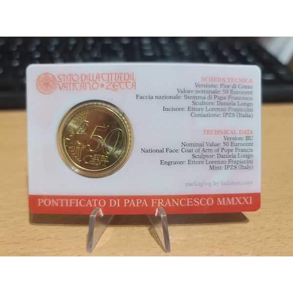 coincard n°12 Pièce 50 centimes d'euro 2021 Francois