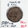 1/4 ou quart d'Ecu Croix de Face 1589 L Bayonne Henri III TTB