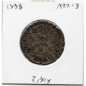 Douzain aux croissants 1560 D Lyon Henri II TTB- R5