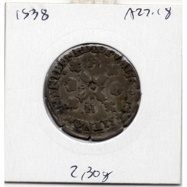 Douzain aux croissants 1560 D Lyon Henri II TTB- R5