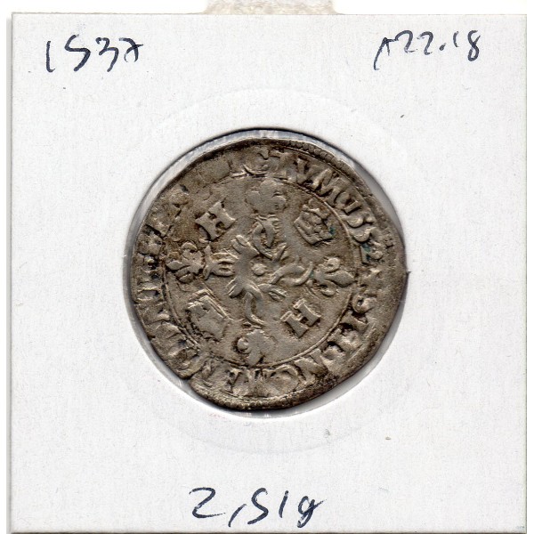 Douzain aux croissants 1551 B Rouen Henri II TTB