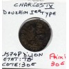 Douzain 1er type Charles IX P Dijon 1574 TB
