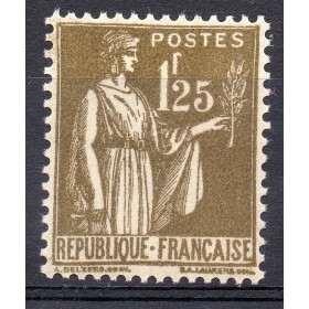 Timbre France Yvert No 287 Type paix 1.25f Olive neuf **