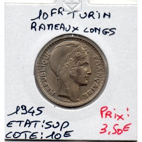 10 francs Turin 1945 rameaux longs Sup