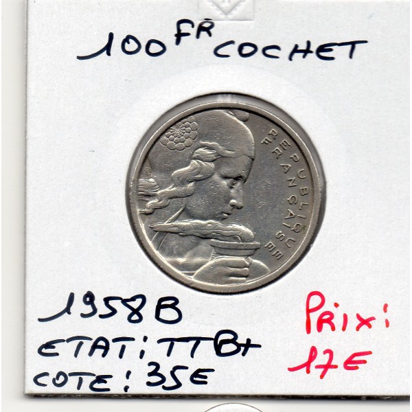 100 francs Cochet 1958 B TTB+