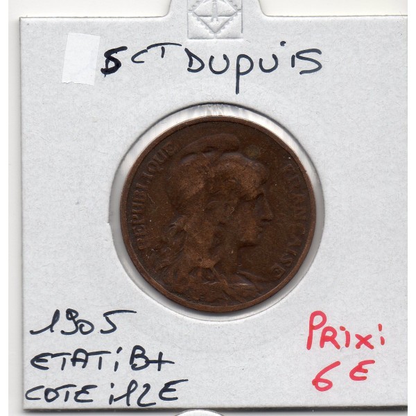 5 centimes Dupuis 1905 B+