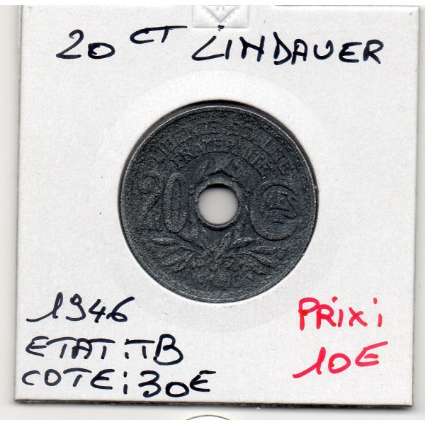 20 centimes Lindauer 1946 TB