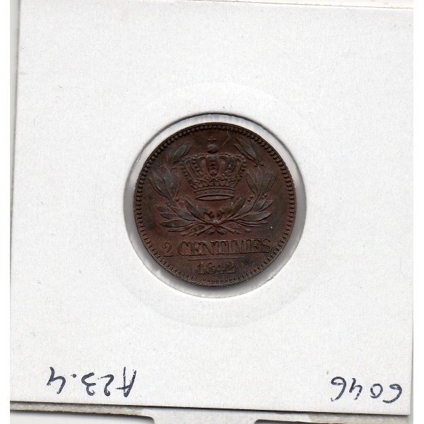 Essai 2 centimes a la Couronne Louis Philippe 1842 Sup+