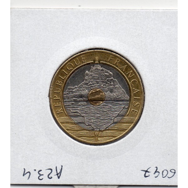 20 francs Mont St Michel 1992 V ouvert 4 cannelures Sup+