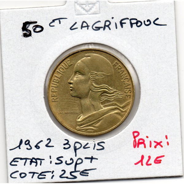 50 centimes Lagriffoul 1962 3 plis Sup+