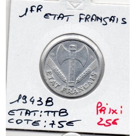 1 franc Francisque Bazor 1943 B TTB