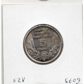 5 francs Bédoucette Bazor 1933 L espacé Sup+