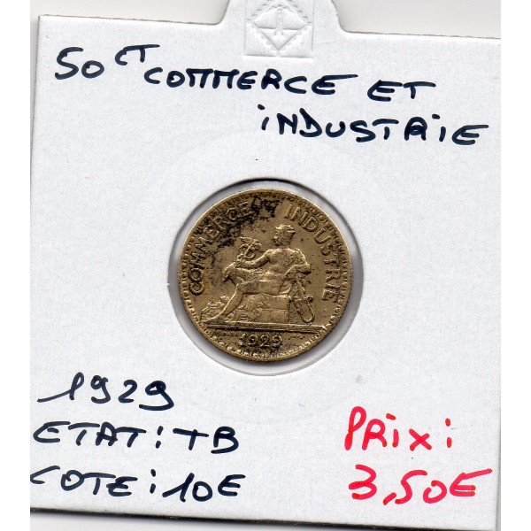 Bon pour 50 centimes Commerce Industrie 1929 TB