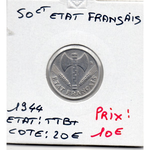 50 centimes Francisque Bazor 1944 TTB+