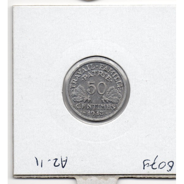 50 centimes Francisque Bazor 1943 B Beaumont TTB tache