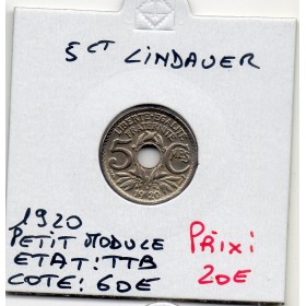 5 centimes Lindauer 1920 TTB petit module