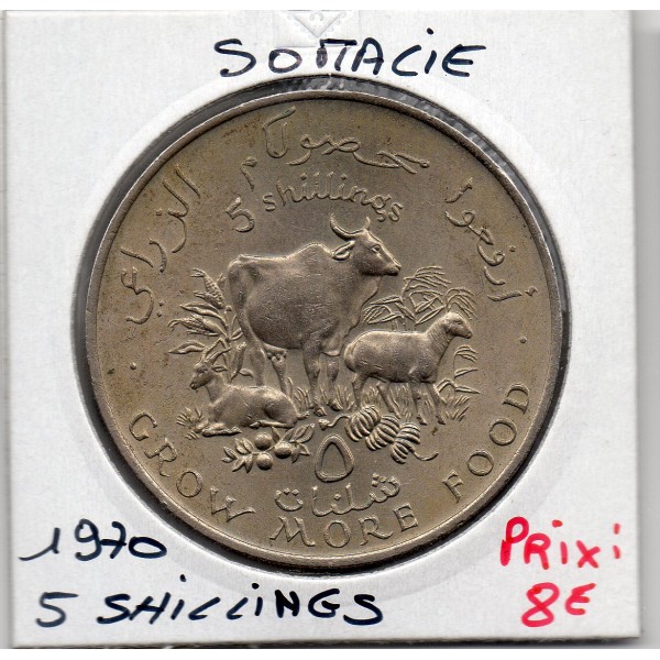 Somalie 5 Shillings 1970 Sup+, KM.15 FAO