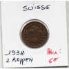 Suisse 2 rappen 1938 Sup-, KM.4.2a Blason