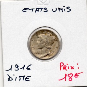 Etats Unis dime 1916 Sup, KM.140 Mercury