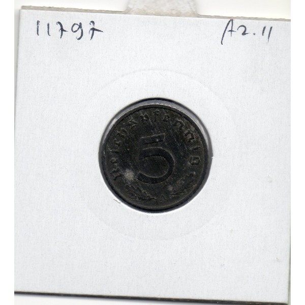 Allemagne 5 reichspfennig 1943 A, Sup KM.100 Svastika