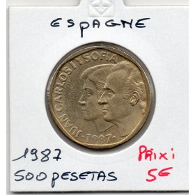 Espagne 500 pesetas 1987 Sup, KM.831 Juan Carlos et Sofia
