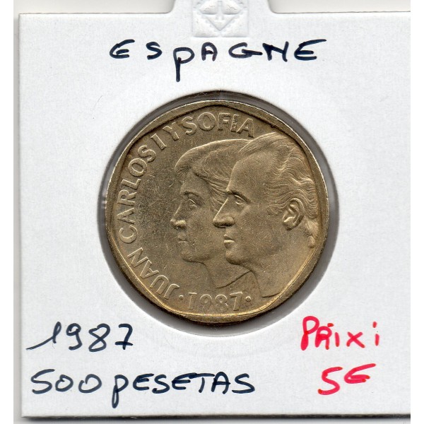 Espagne 500 pesetas 1987 Sup, KM.831 Juan Carlos et Sofia