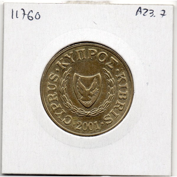 Chypre 20 cents 2001 Spl, KM 62.2 Zénon de Citium