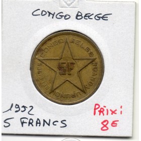Congo Belge Ruanda-Urundi 5 francs 1952 TTB, KM.1 Palmier