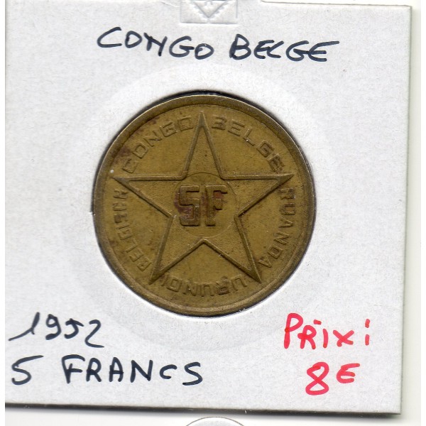 Congo Belge Ruanda-Urundi 5 francs 1952 TTB, KM.1 Palmier