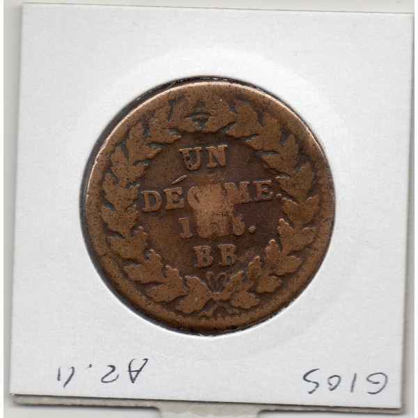 1 décime siège Strasbourg 1815 BB Louis XVIII TB-