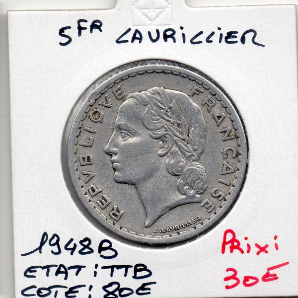5 francs Lavrillier 1948 B Beaumont TTB