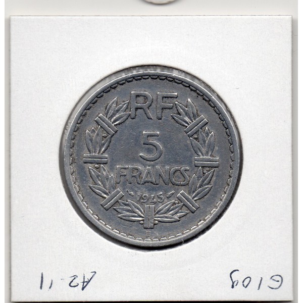 5 francs Lavrillier 1945 B Beaumont TTB+