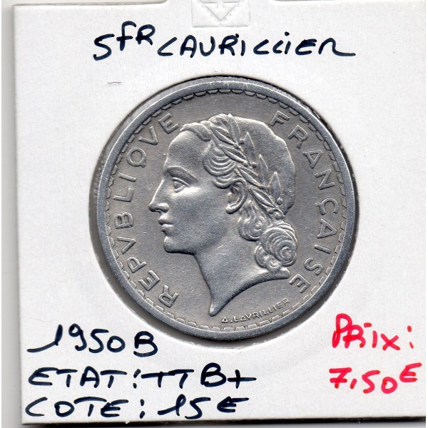 5 francs Lavrillier 1950 B Beaumont TTB+