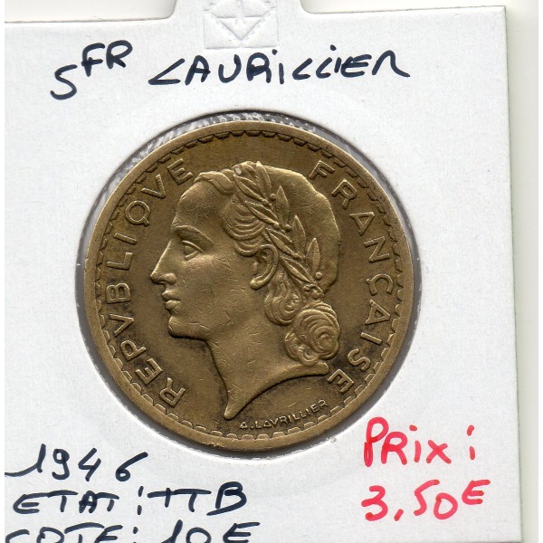 5 francs Lavrillier 1946 TTB
