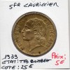 5 francs Lavrillier 1939 TTB bombée