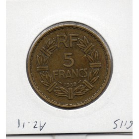 5 francs Lavrillier 1939 TTB