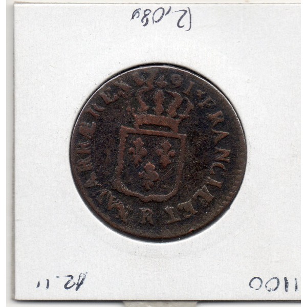 Sol 1791 R Orleans 2eme semestre cuivre Louis XVI TB
