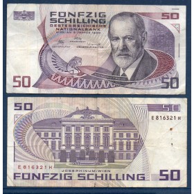 Autriche P.149, TB Billet de 50 schilling 1986 Freud