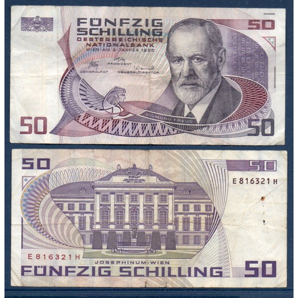 Autriche P.149, TB Billet de 50 schilling 1986 Freud