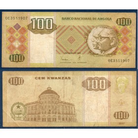 Angola P.147a, TB Billet de 100 Kwanzas 1999 Neto et Dos Santos