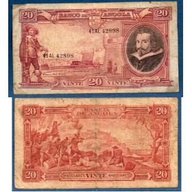 Angola P.83, TB Billet de 20 Angolares 1951 Manuel Cerveira Pereira