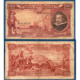 Angola P.83, B Billet de 20 Angolares 1951 Manuel Cerveira Pereira