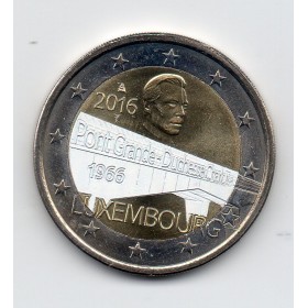 2 euros commémorative irisée - tirage privé, Luxembourg 2016 Pont de la grande duchesse Charlotte piece de monnaie €
