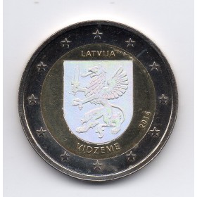 2 euros commémorative irisée - tirage privé, Lettonie 2016 Région de Vidzeme